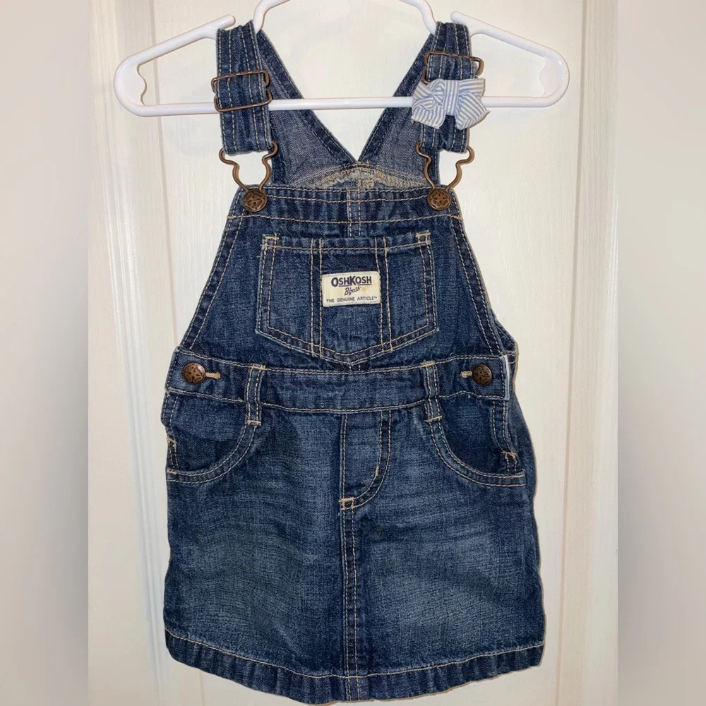 OshKosh B'gosh Dark Blue Denim Overall Dress